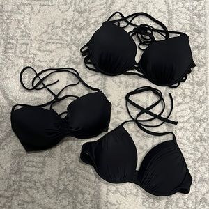 🖤 Bundle of 3 Black Bikini Tops 🖤
